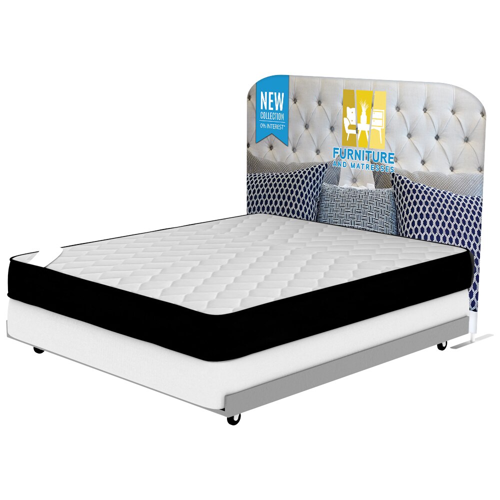 EZ Tube King Headboards — 57 in Single Sided Graphic Package with White Back Fabric